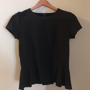 J Crew black peplum top.  Size S